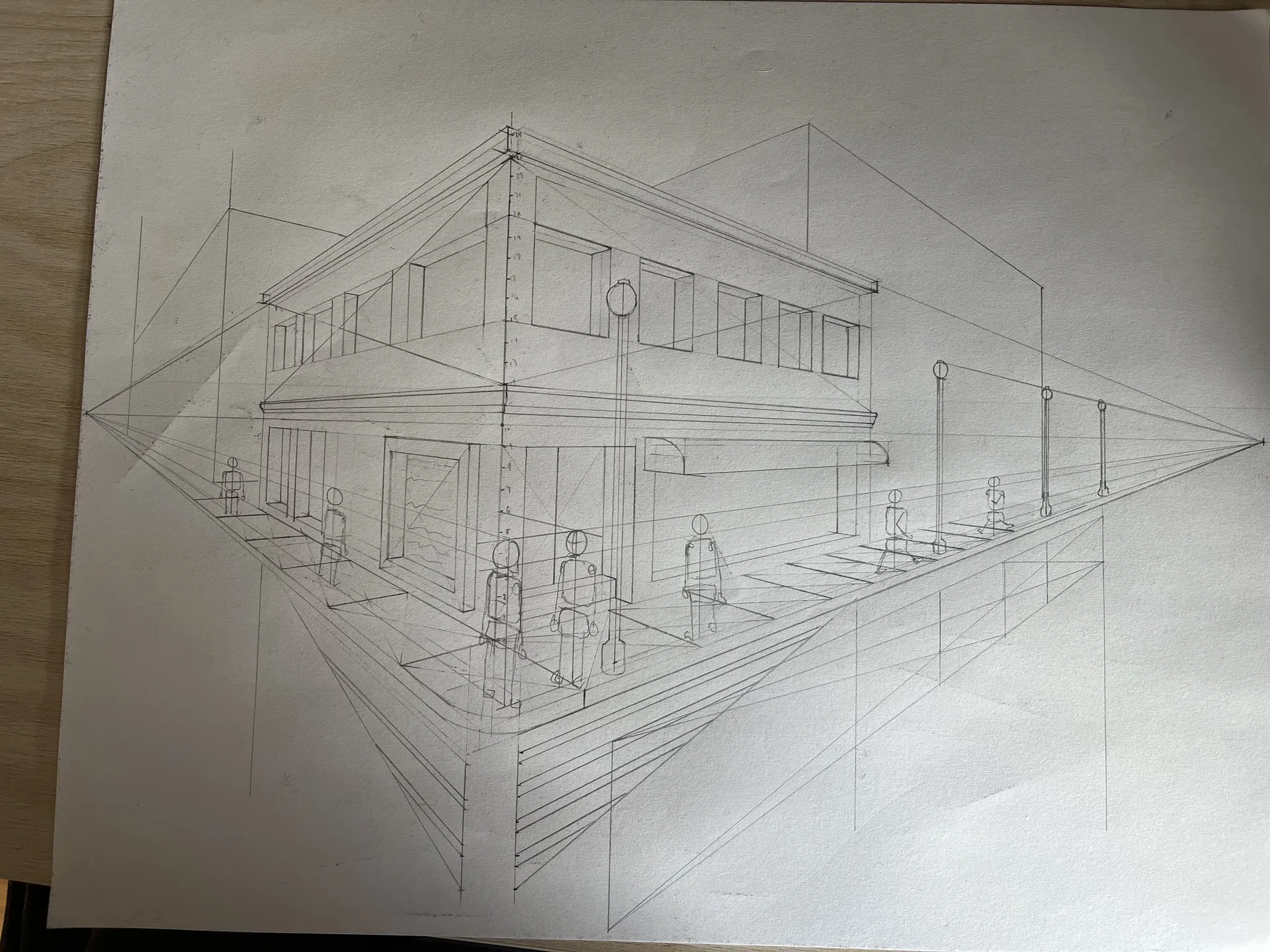 Two-point perspective construction study