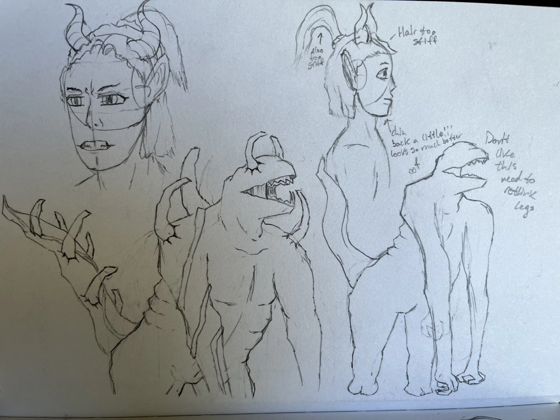 Horned character and creature concept designs